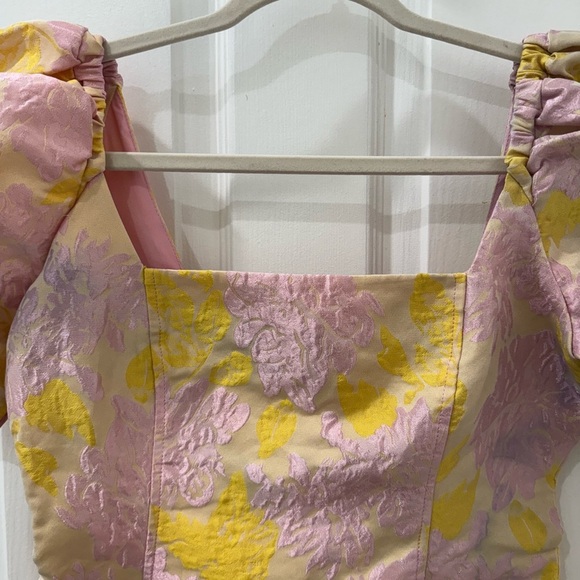 Revolve | Nookie Solana Floral Pink and Yellow Mini Dress - Picture 2 of 6